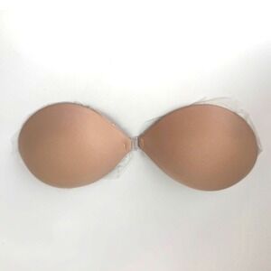 BOOMBA Magic Padded Sticky Bra Beige Size C Adhesive Strapless Backless Cleavage